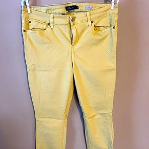 Level 99 Lily skinny straight pale yellow jeans size 14 (32)